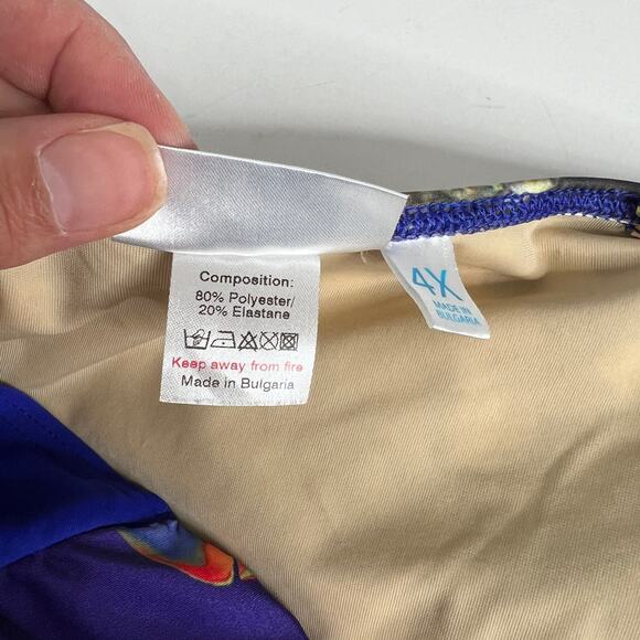 ModCloth Be Pacific One-Piece Strapless Swimsuit Plus Size 4X - Picture 4 of 11